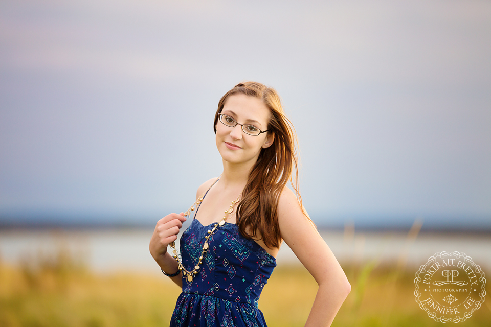 Aya Senior Portraits Buffalo NY Sunset Lake